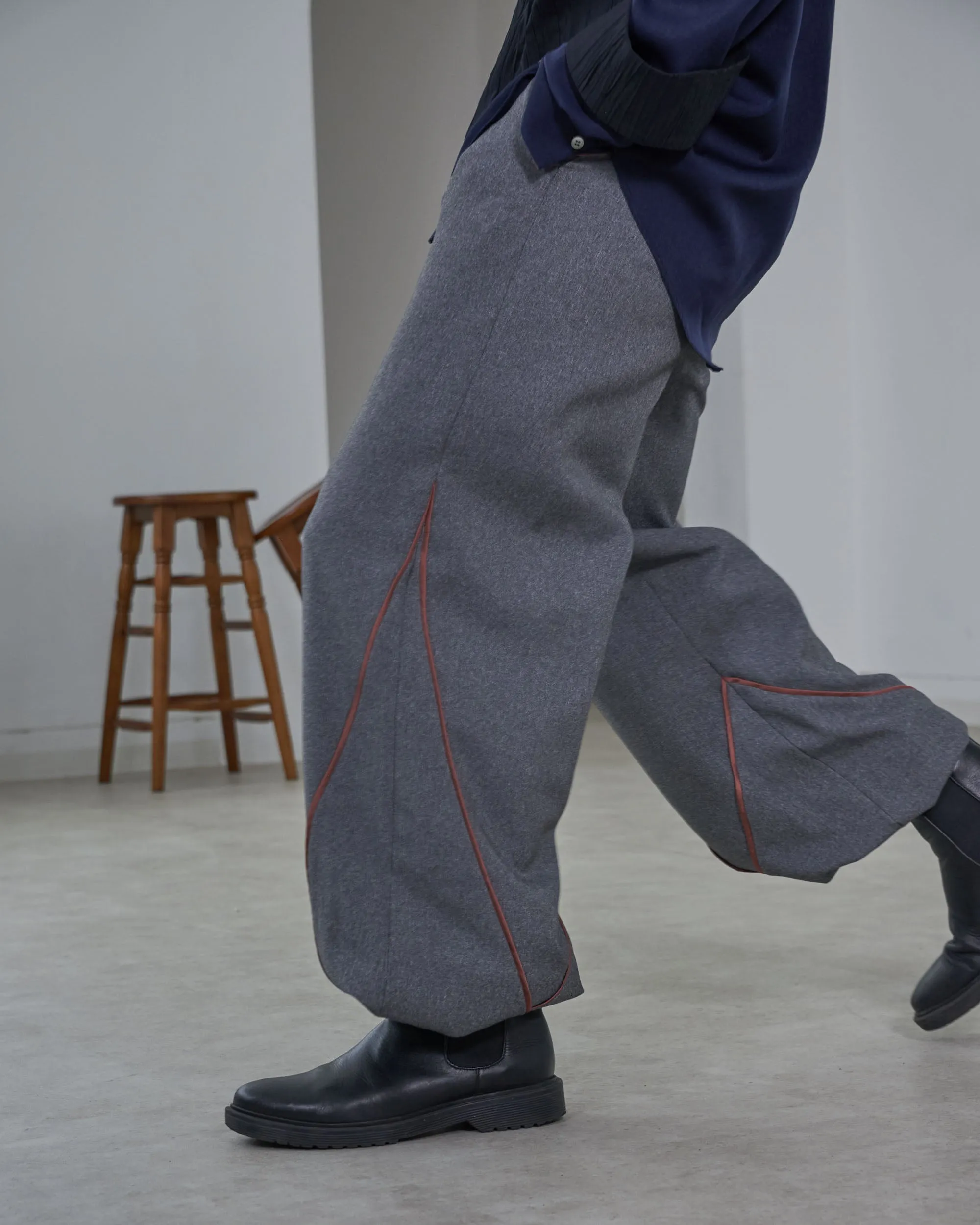 [Unisex] Design Warm Parachute Pants (GRAY)