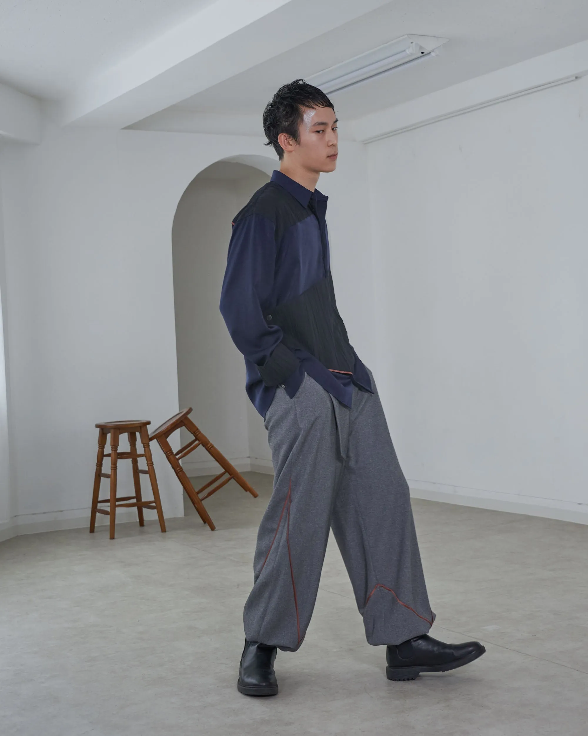 [Unisex] Design Warm Parachute Pants (GRAY)