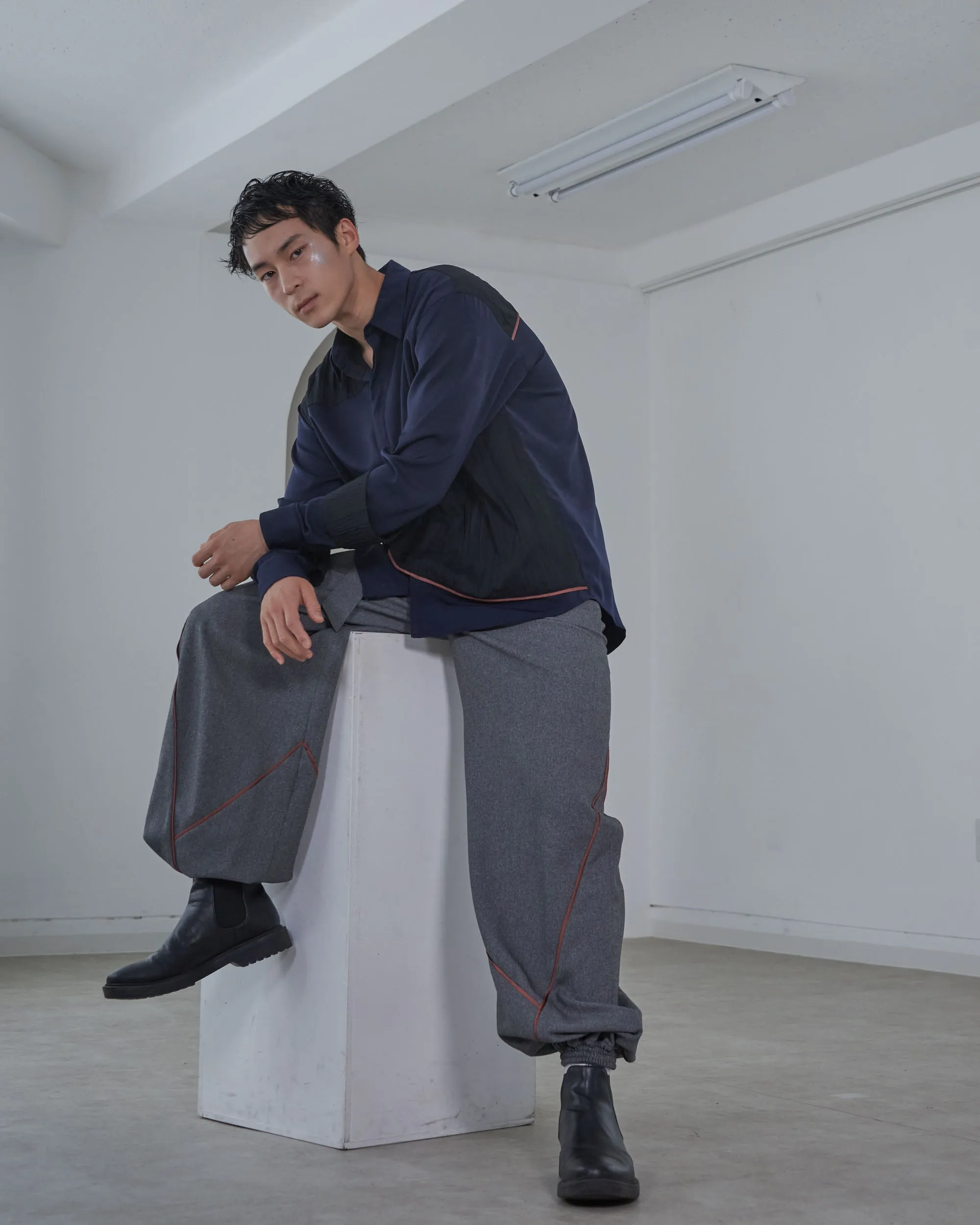 [Unisex] Design Warm Parachute Pants (GRAY)