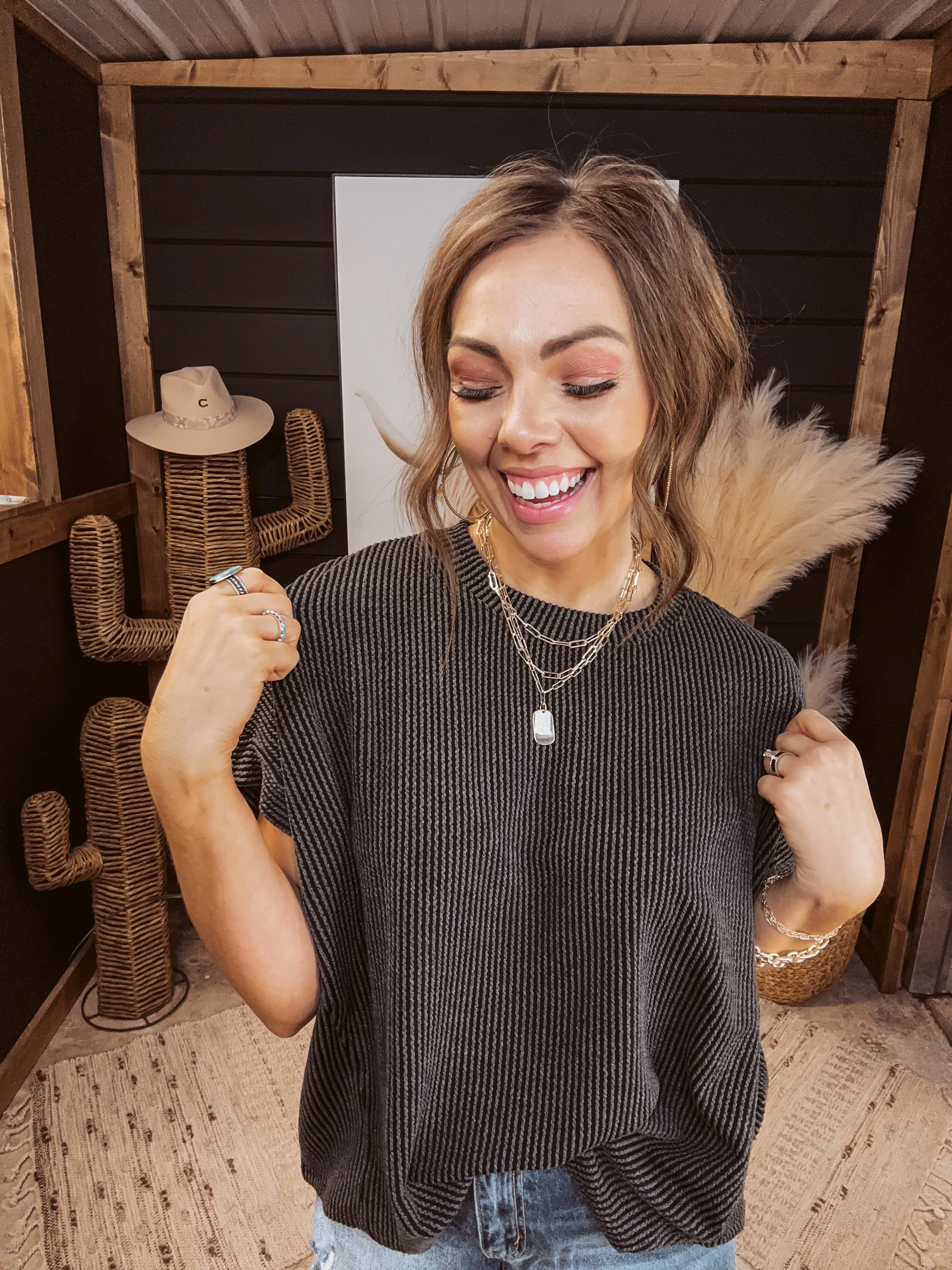 Urban Rib Shirt with Asymmetrical Hem