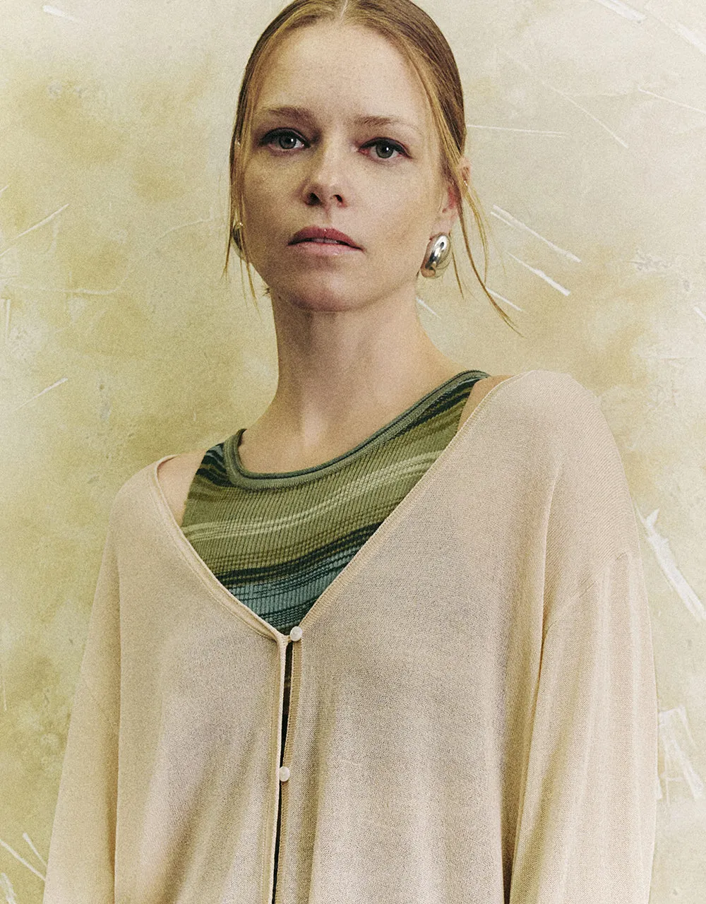 V-Neck Knitted Cardigan