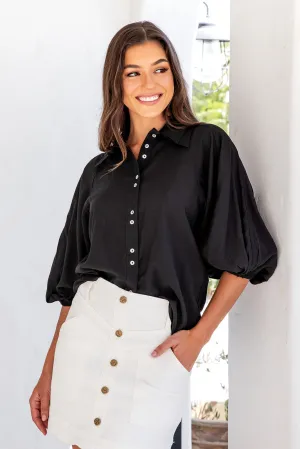 Vienna Button Shirt - Black