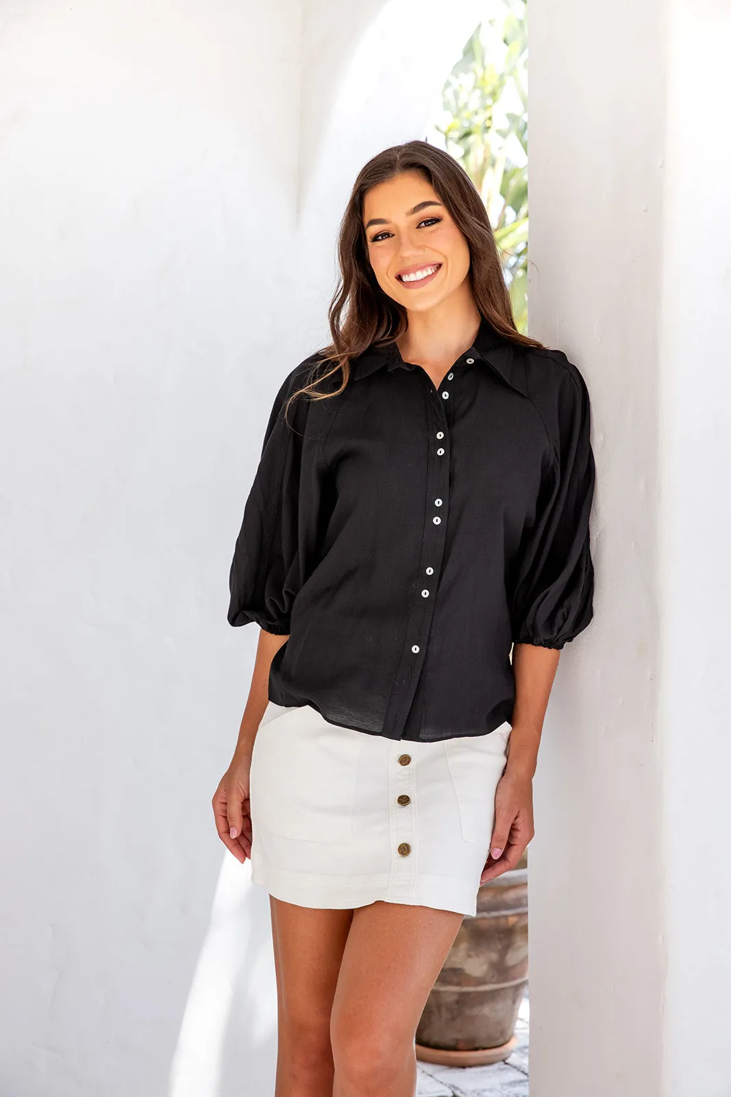 Vienna Button Shirt - Black