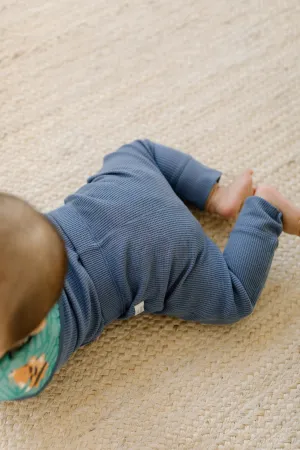 Waffle Baby Pants - Denim Blue