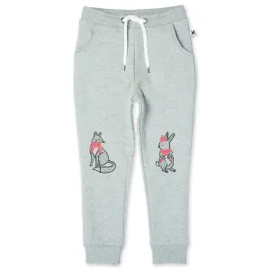 Warm Forest Friends Furry Trackies - Grey Marle