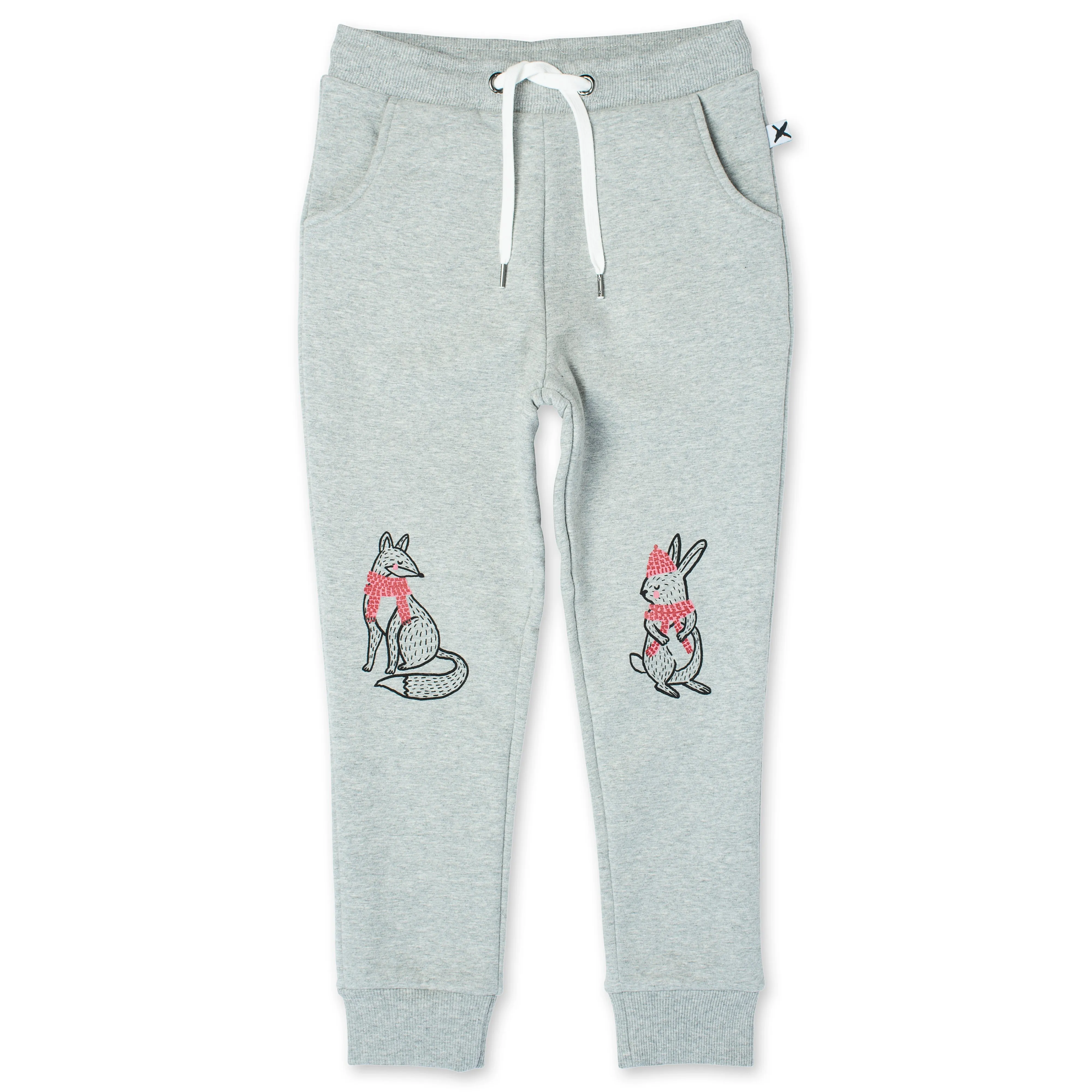 Warm Forest Friends Furry Trackies - Grey Marle