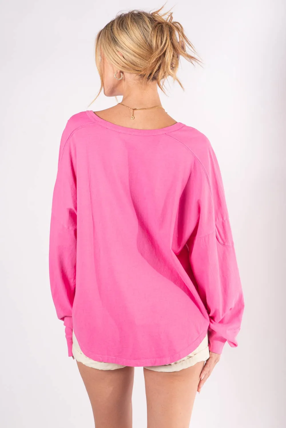 WASHED OVERSIZED PREMIUM COTTON NOTCH NECK TEE