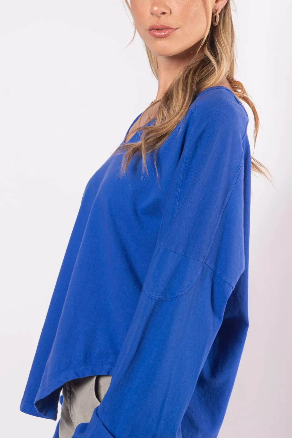 WASHED OVERSIZED PREMIUM COTTON NOTCH NECK TEE