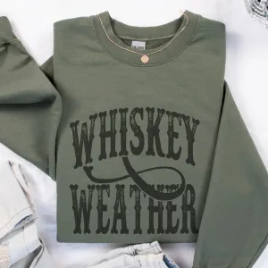 Whiskey Weather Western Crewneck Sweatshirt : Military Green