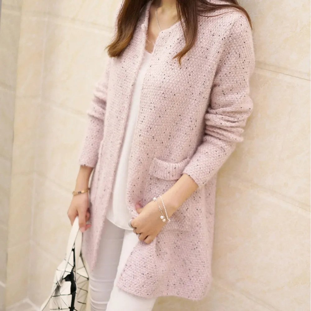 Winter Women Casual Long Sleeve Knitted Cardigans Autumn Crochet Ladies Sweaters Fashion Tricotado Cardigan