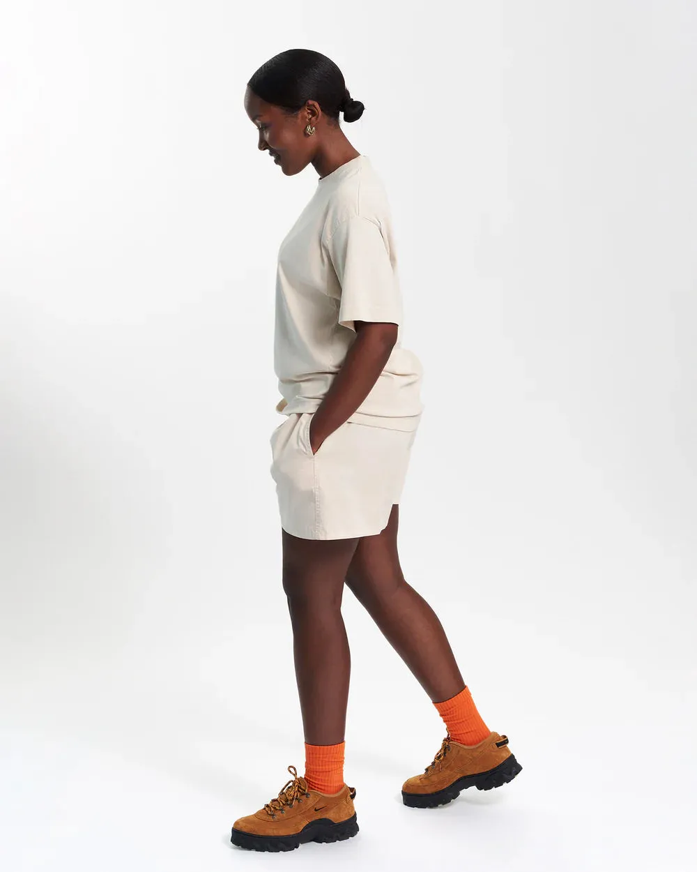 Women Oversized organic T-Shirt in red tangerine