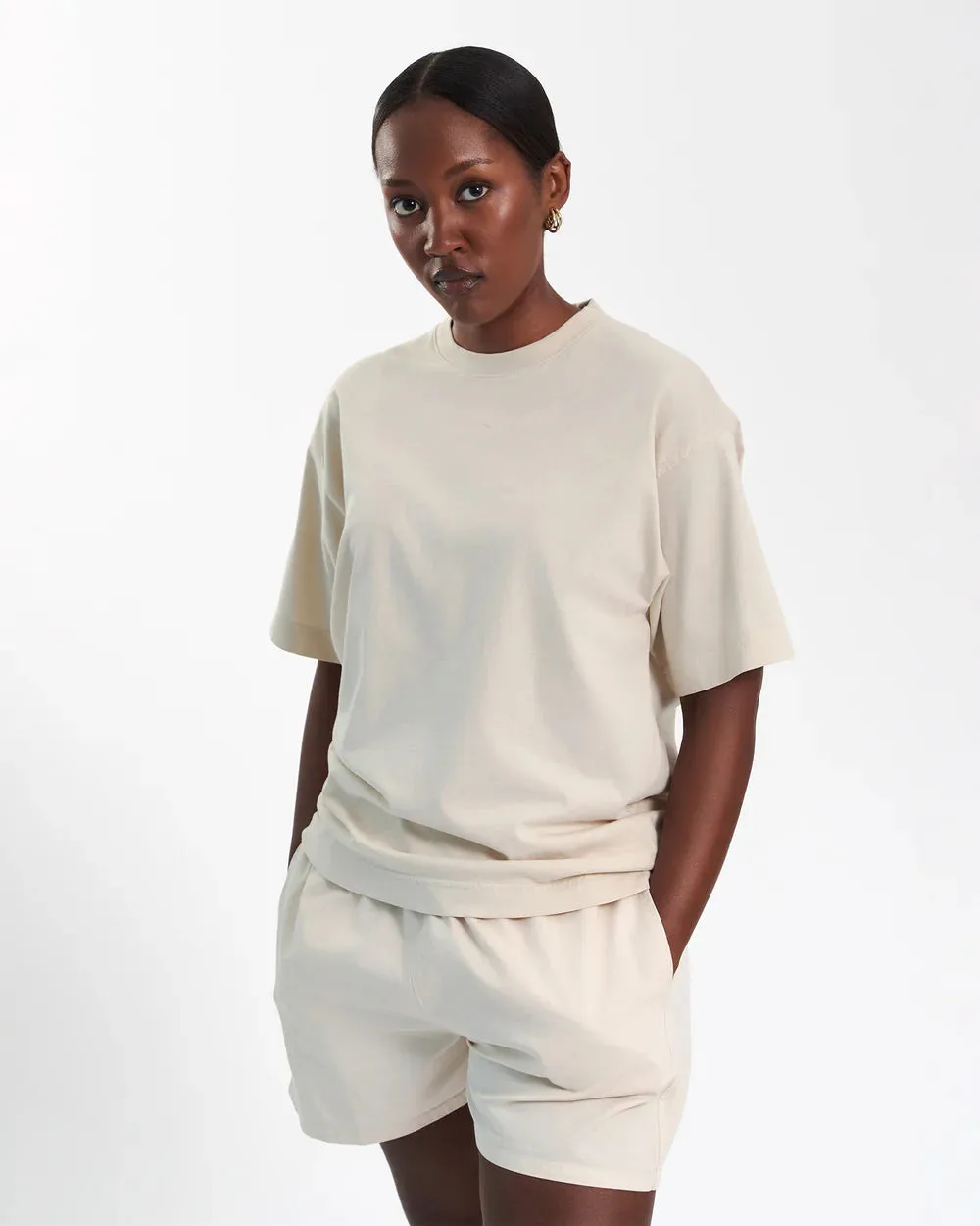 Women Oversized organic T-Shirt in red tangerine