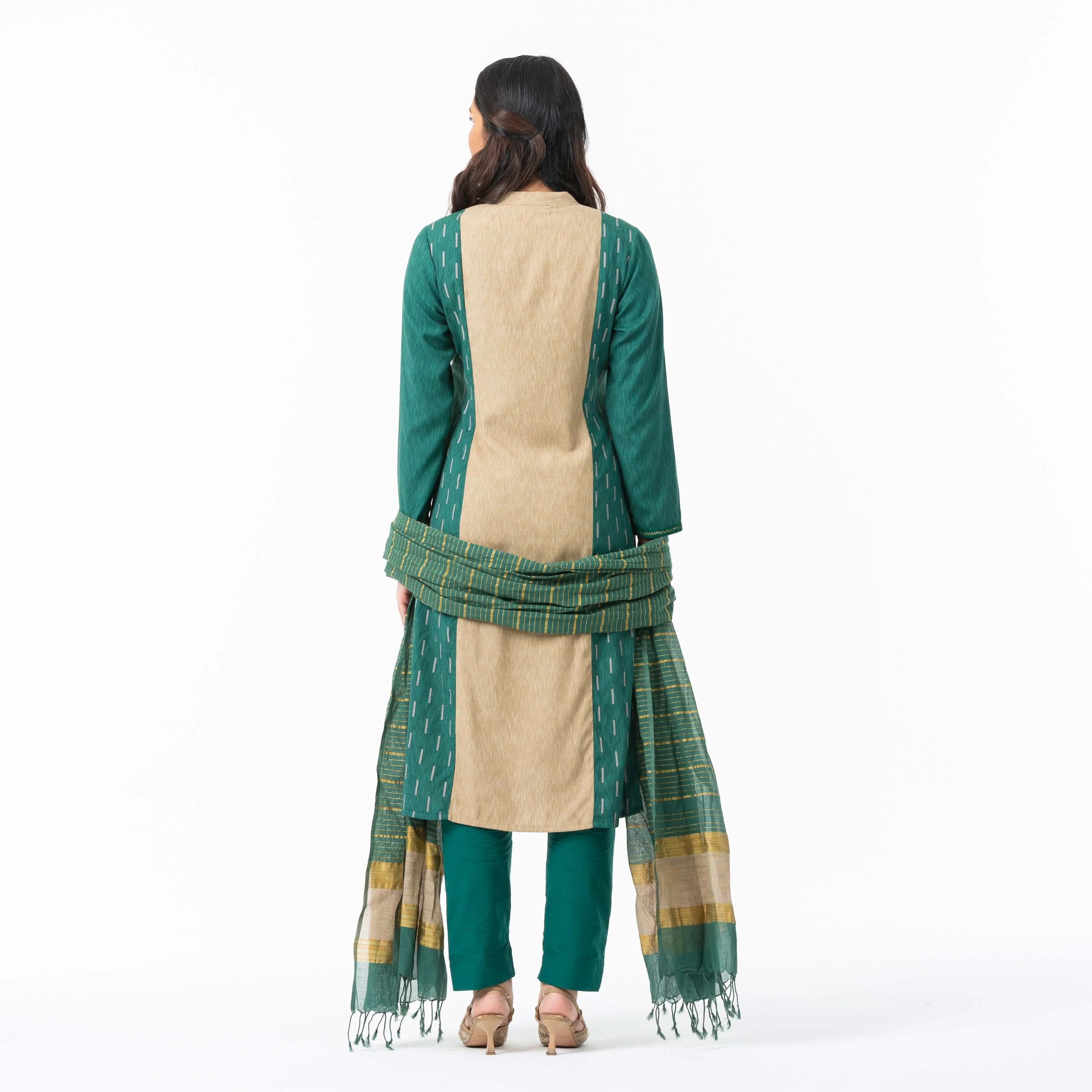 Womens Ethnic Green 3-Piece Set