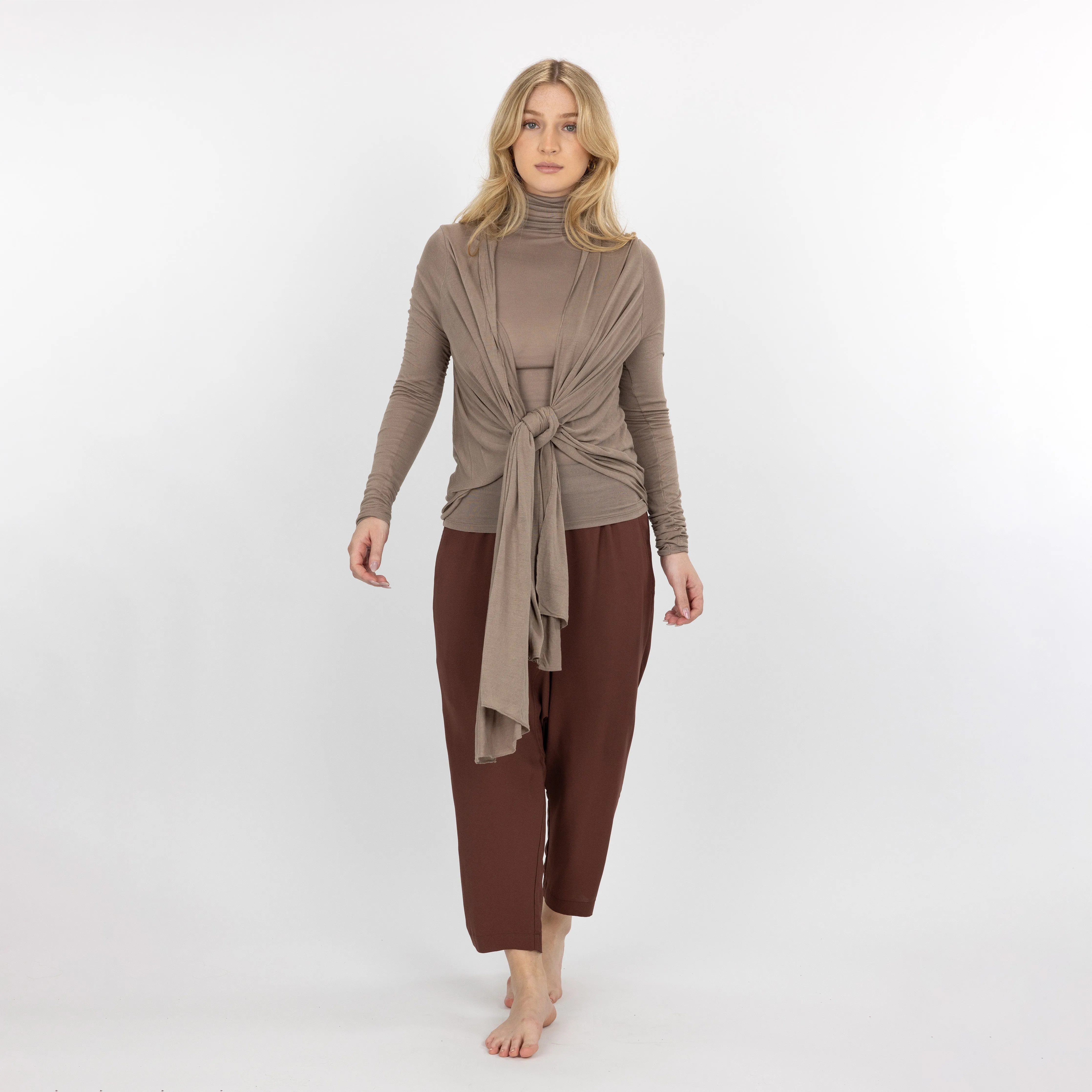 Womens Long Sleeve Cardigan Wrap - Fungi