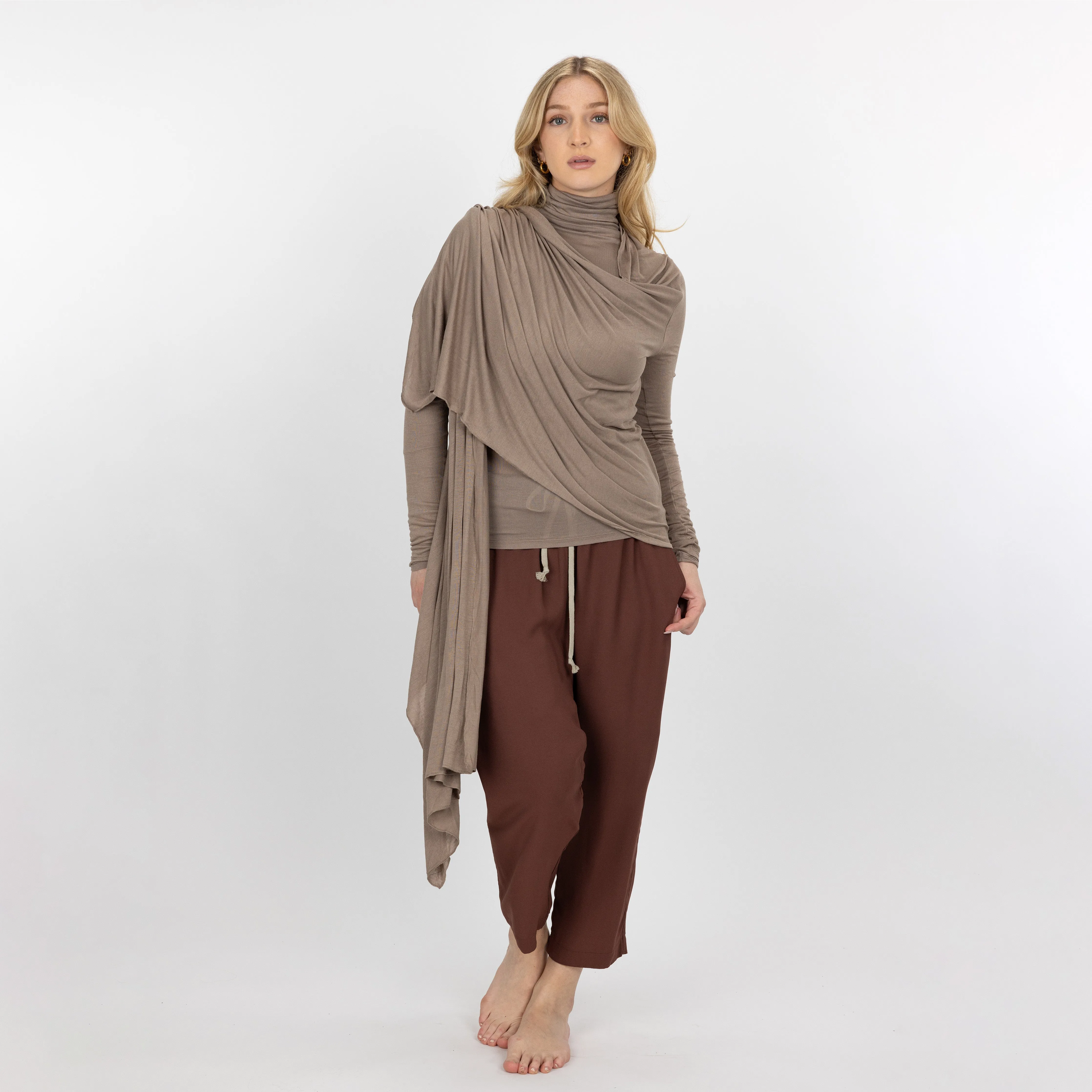 Womens Long Sleeve Cardigan Wrap - Fungi