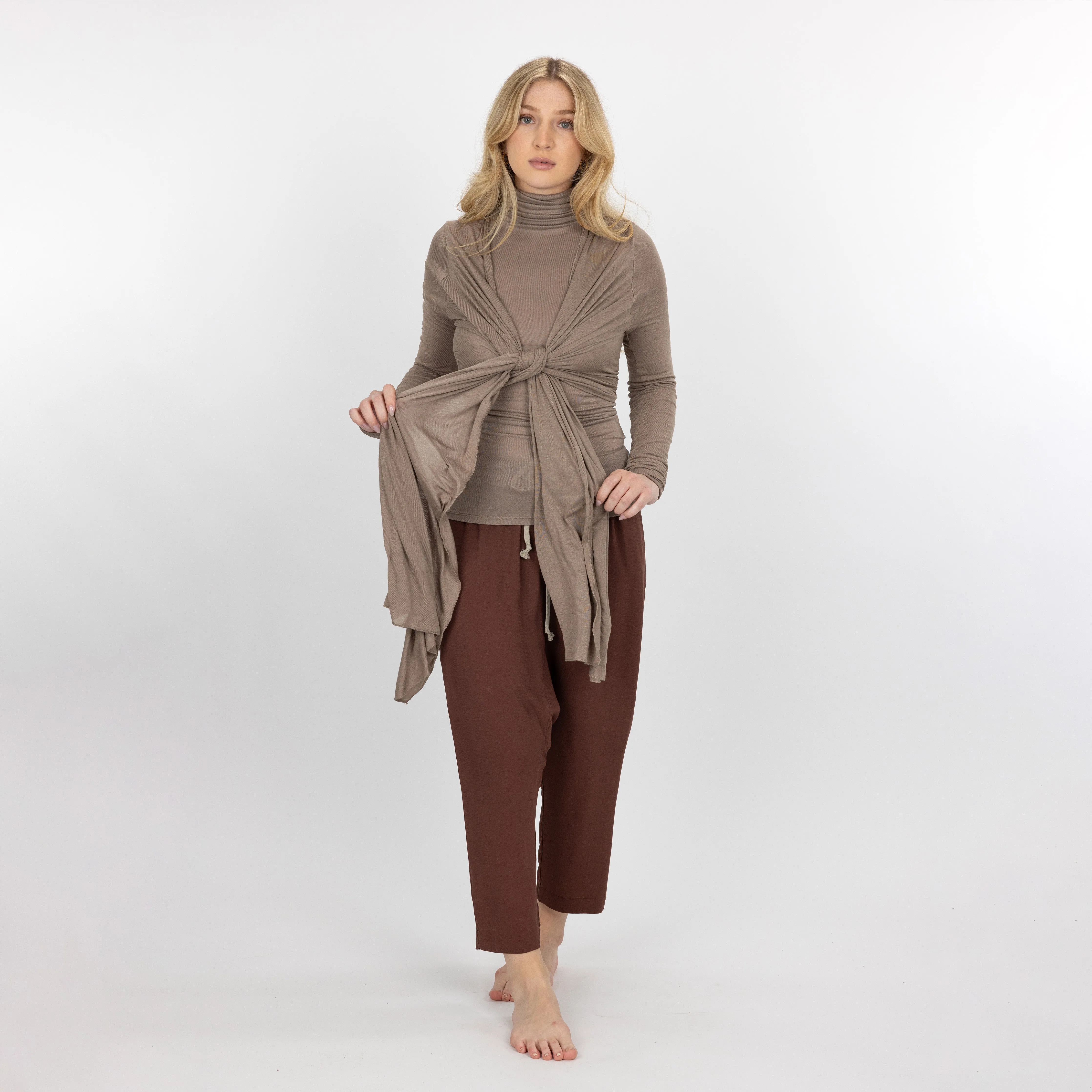 Womens Long Sleeve Cardigan Wrap - Fungi