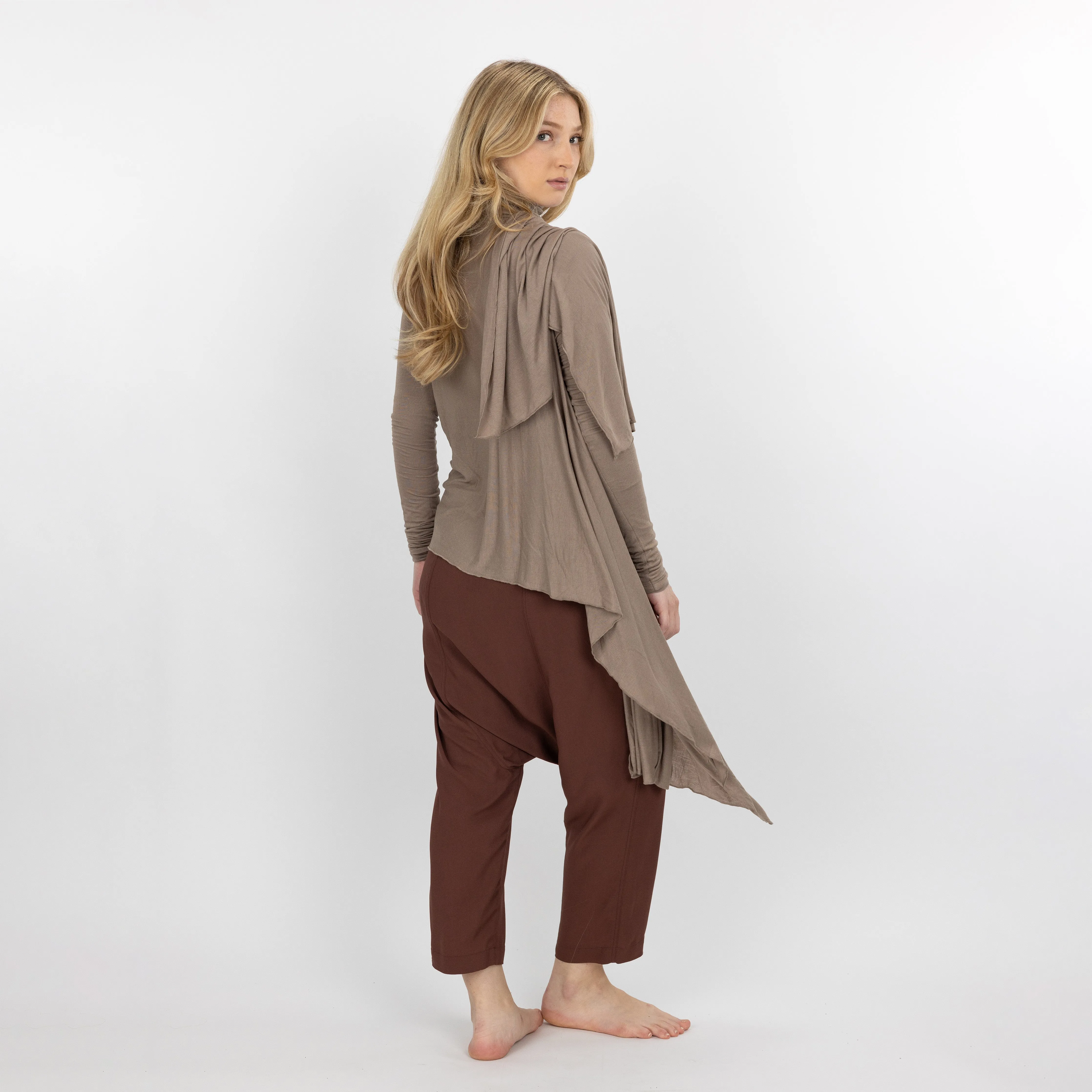 Womens Long Sleeve Cardigan Wrap - Fungi
