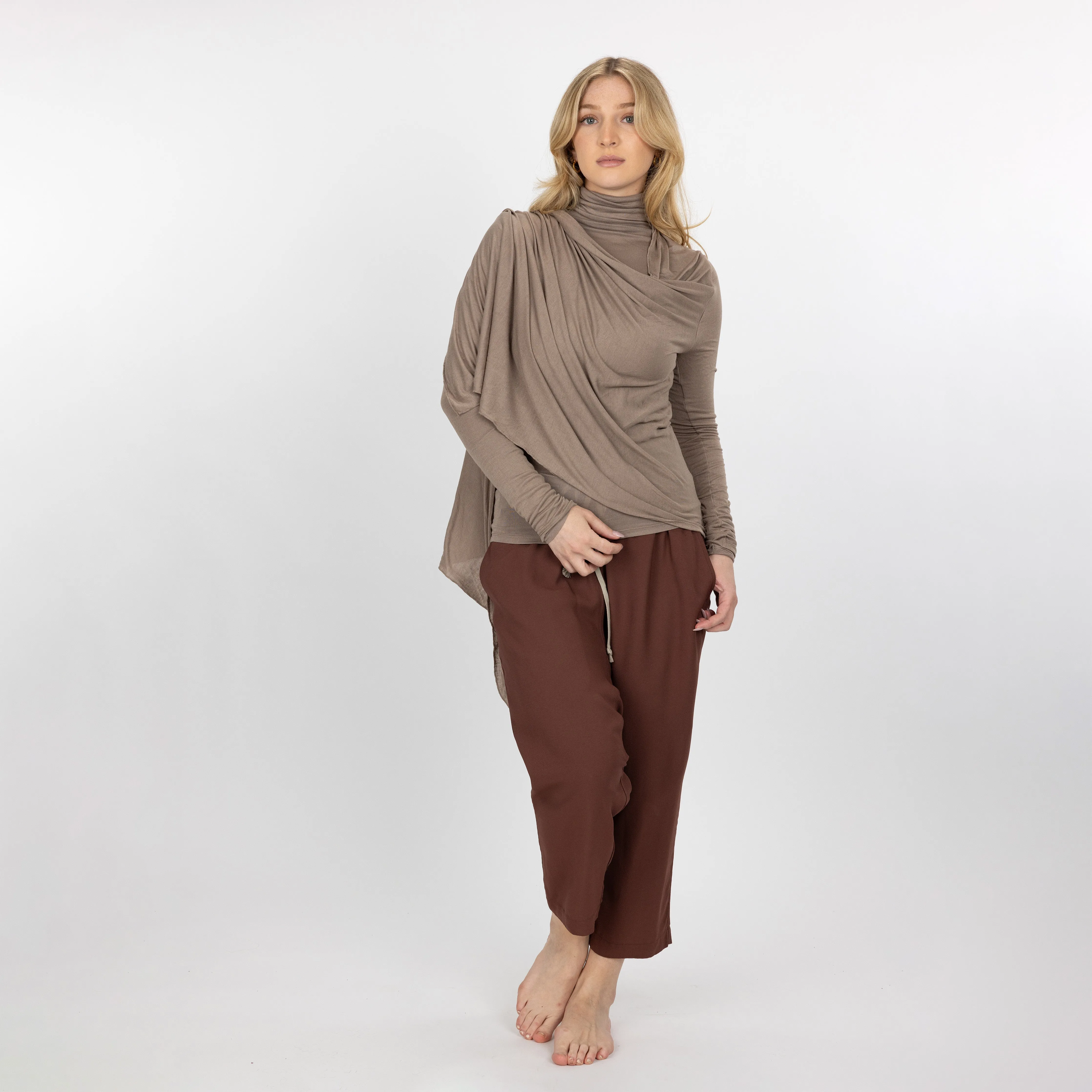 Womens Long Sleeve Cardigan Wrap - Fungi