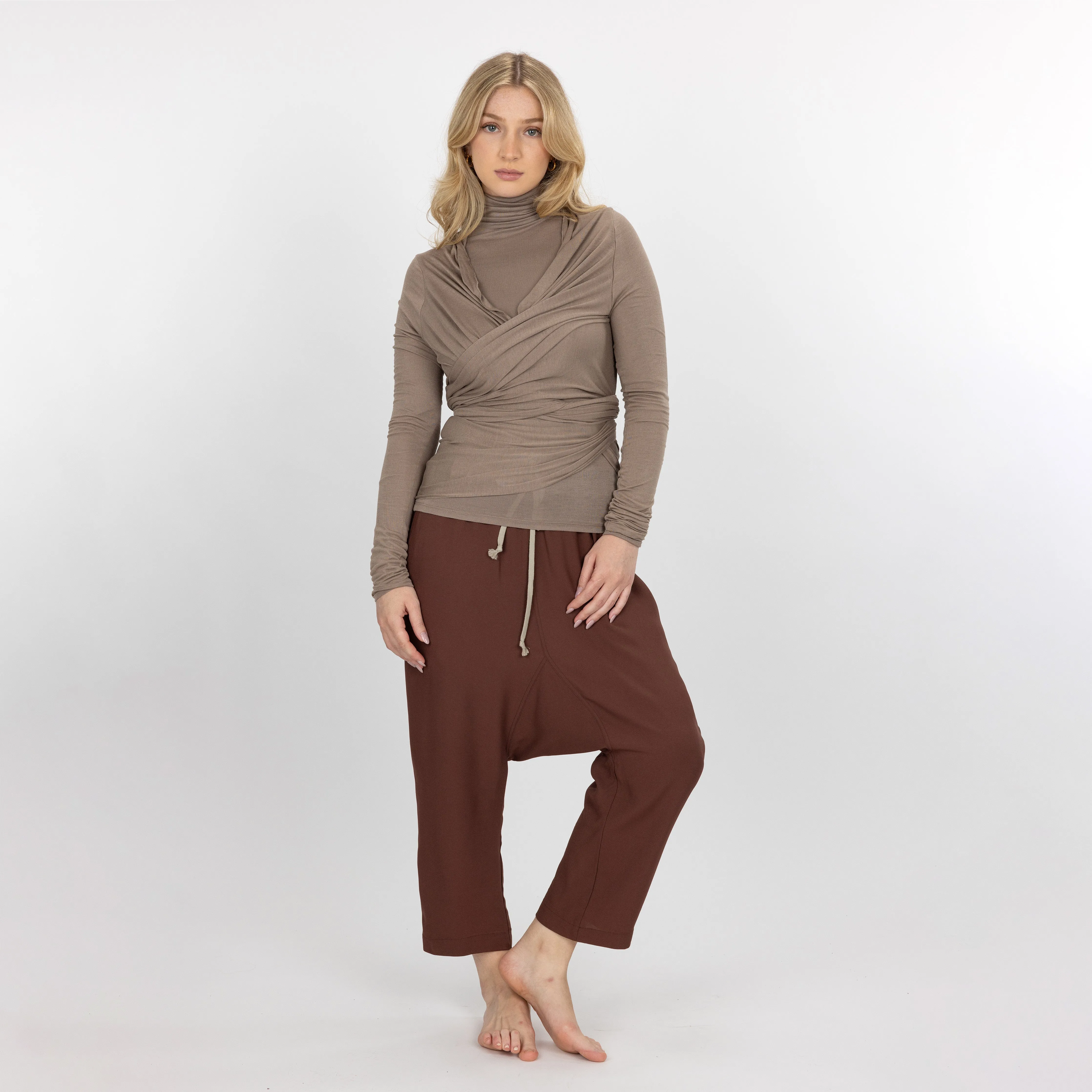 Womens Long Sleeve Cardigan Wrap - Fungi