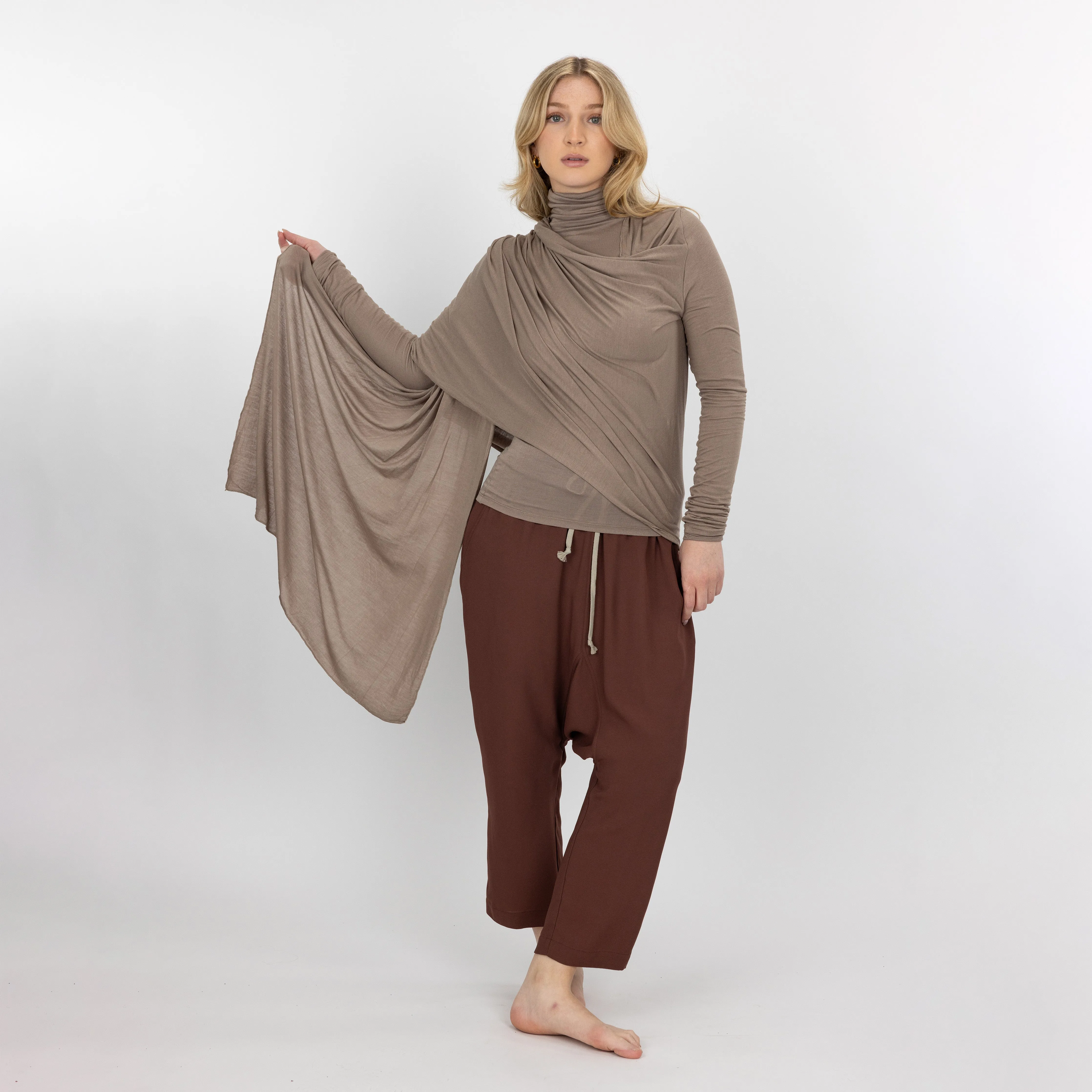 Womens Long Sleeve Cardigan Wrap - Fungi