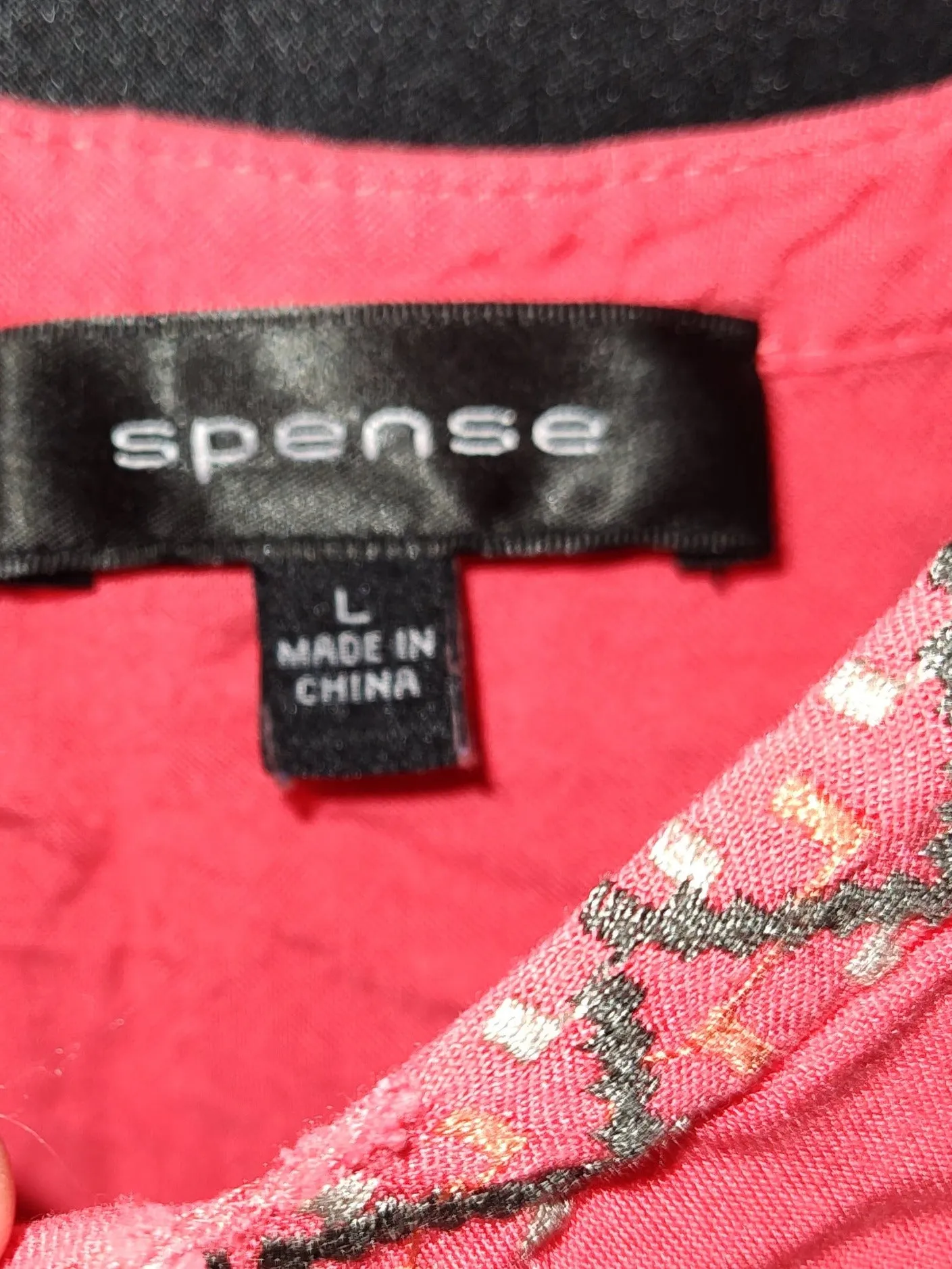 Women's Spense Coral Loose Long Sleeve Top - Size L