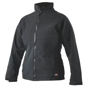 Womens Work Jacket Softshell Black Zipped Waterproof Adjustable Cuffs Size 10