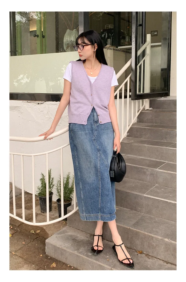 Wool sleeveless vest