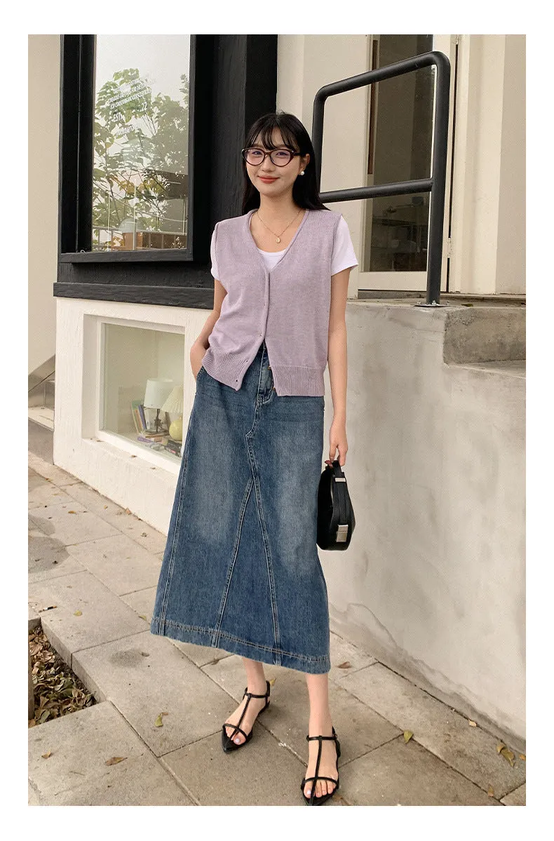 Wool sleeveless vest