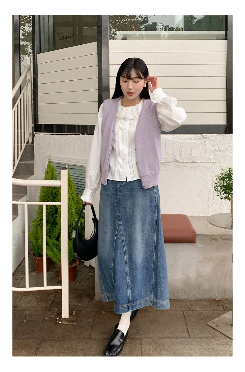 Wool sleeveless vest