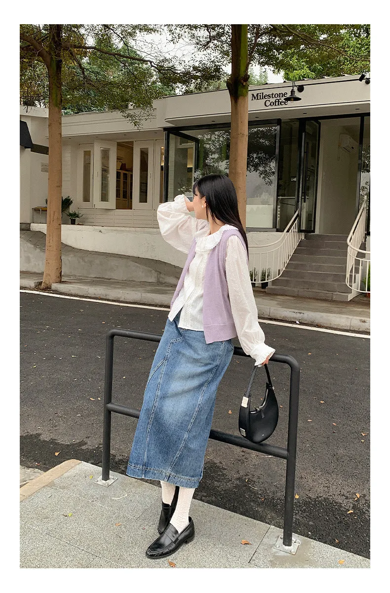 Wool sleeveless vest
