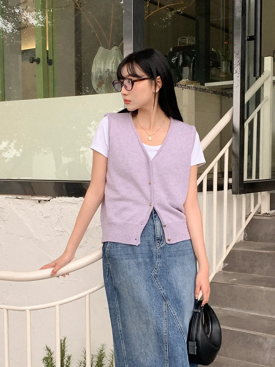 Wool sleeveless vest