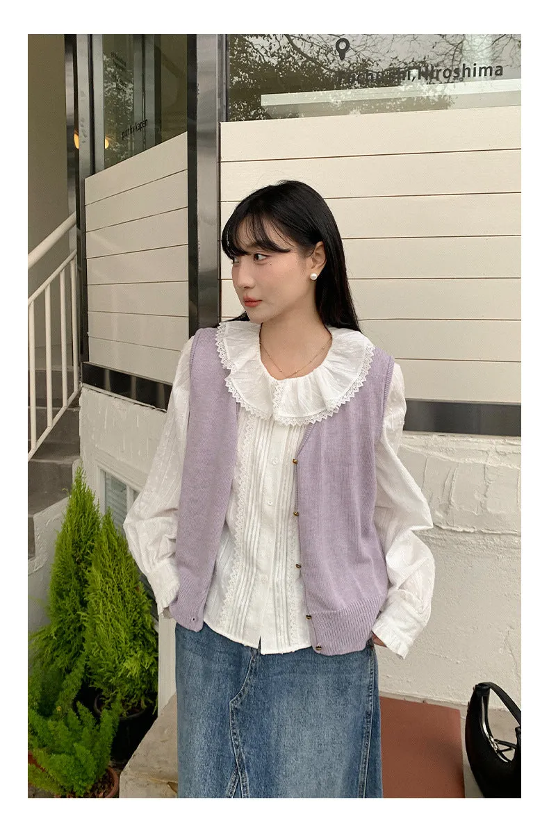Wool sleeveless vest