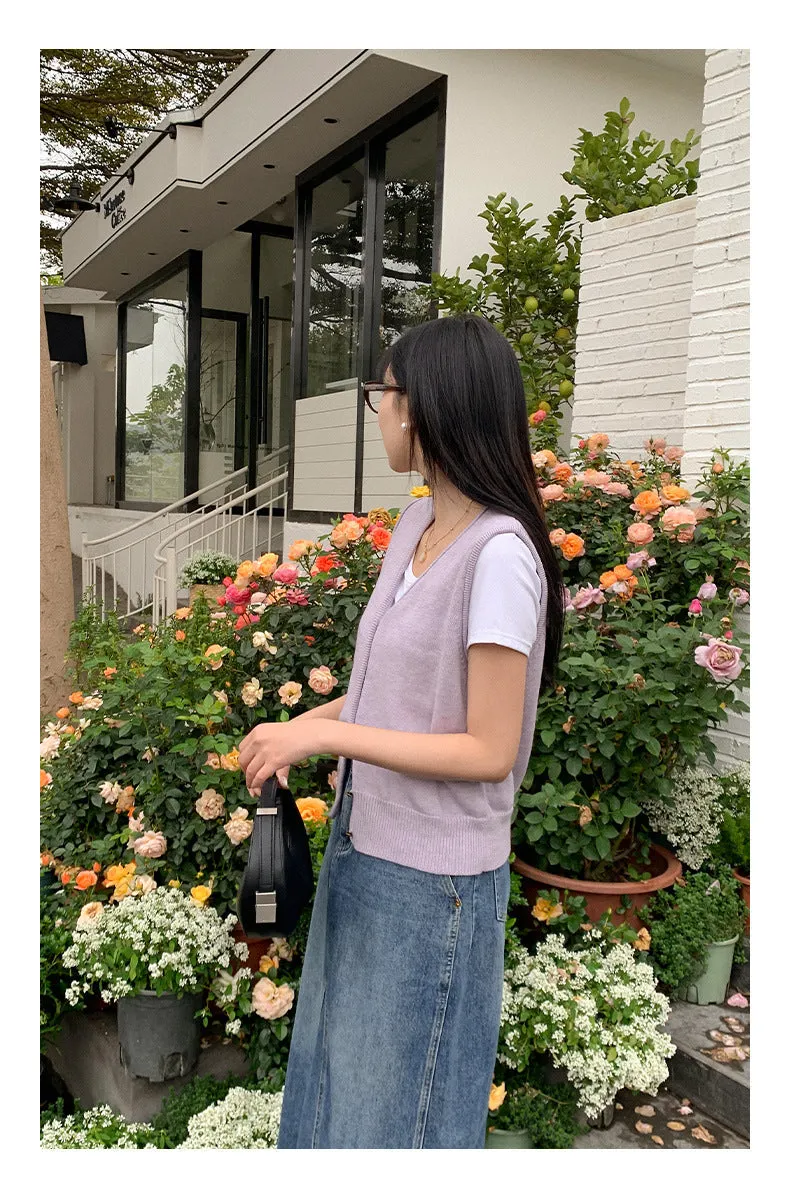 Wool sleeveless vest