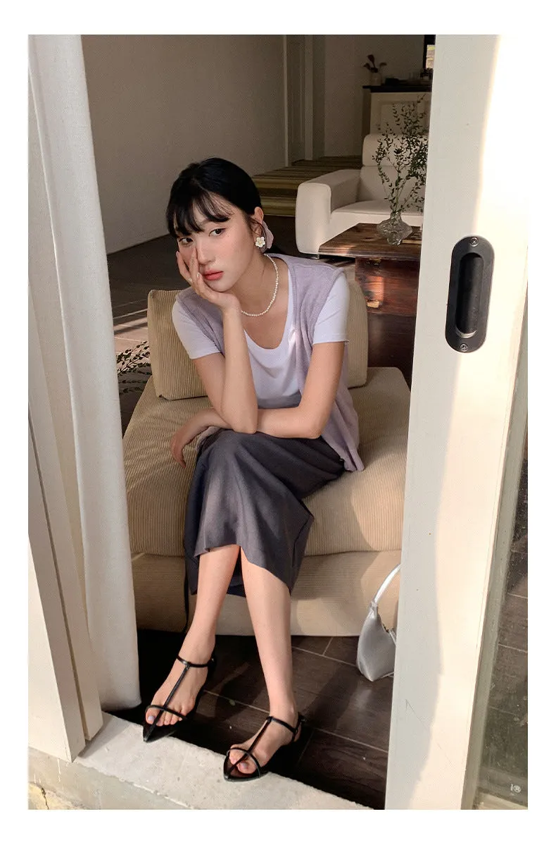Wool sleeveless vest