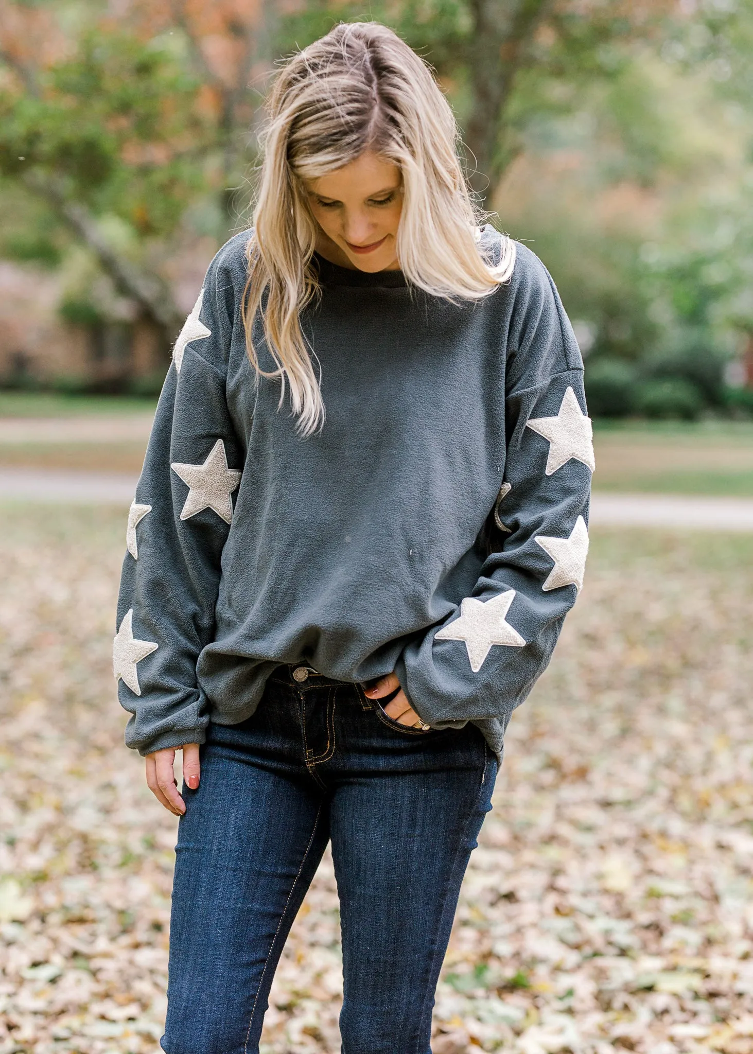 X Slate Blue Soft Star Sweatshirt
