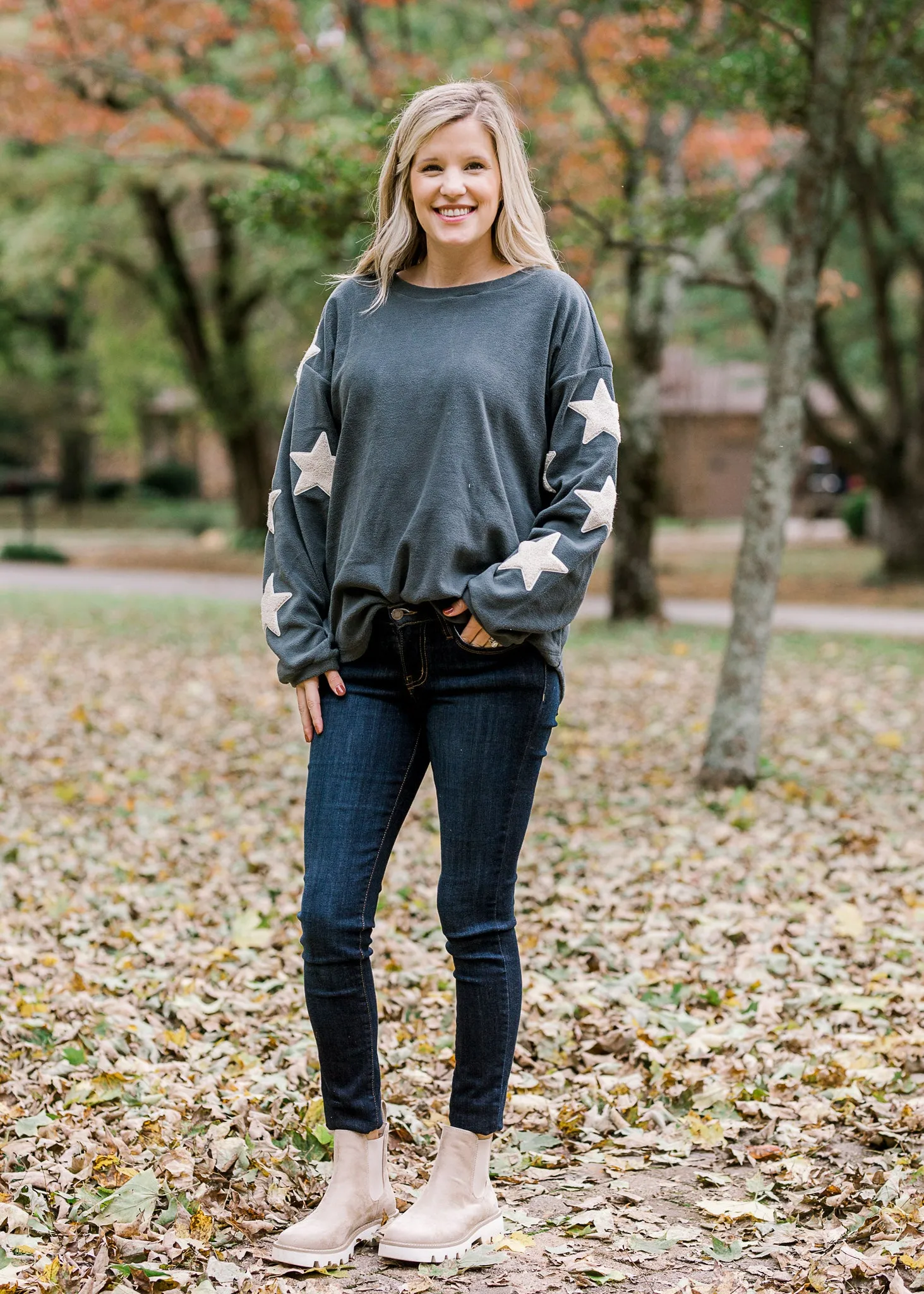 X Slate Blue Soft Star Sweatshirt