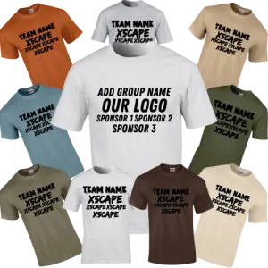 X5CAPE Custom T-Shirt With Sponsors - Neutral Colours