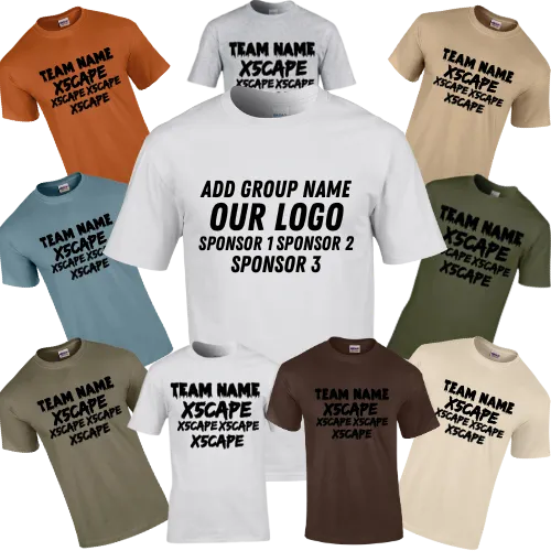 X5CAPE Custom T-Shirt With Sponsors - Neutral Colours