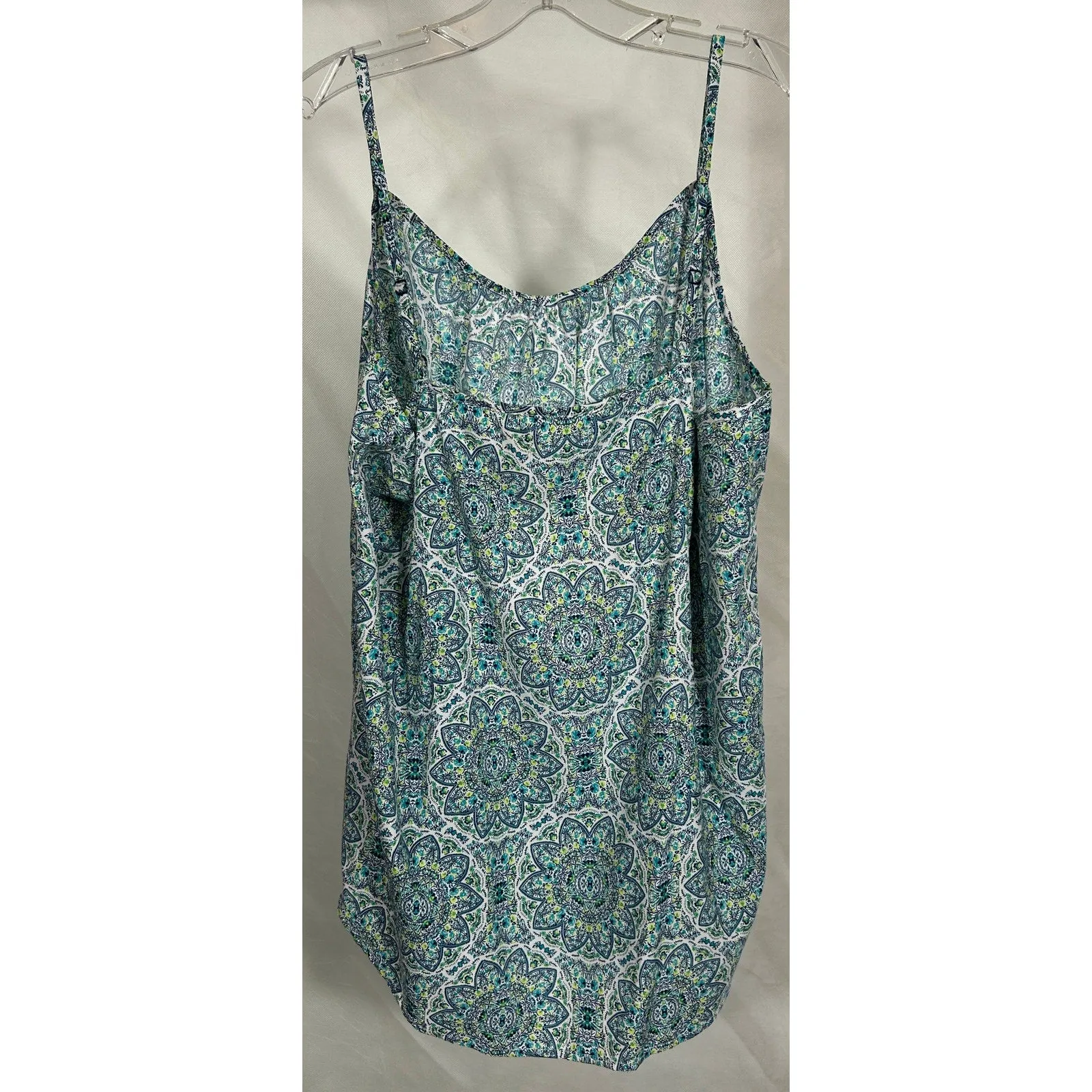 XXL Floral Medallion Tank Top Sleeveless Adjustable Strap Blouse Polyester