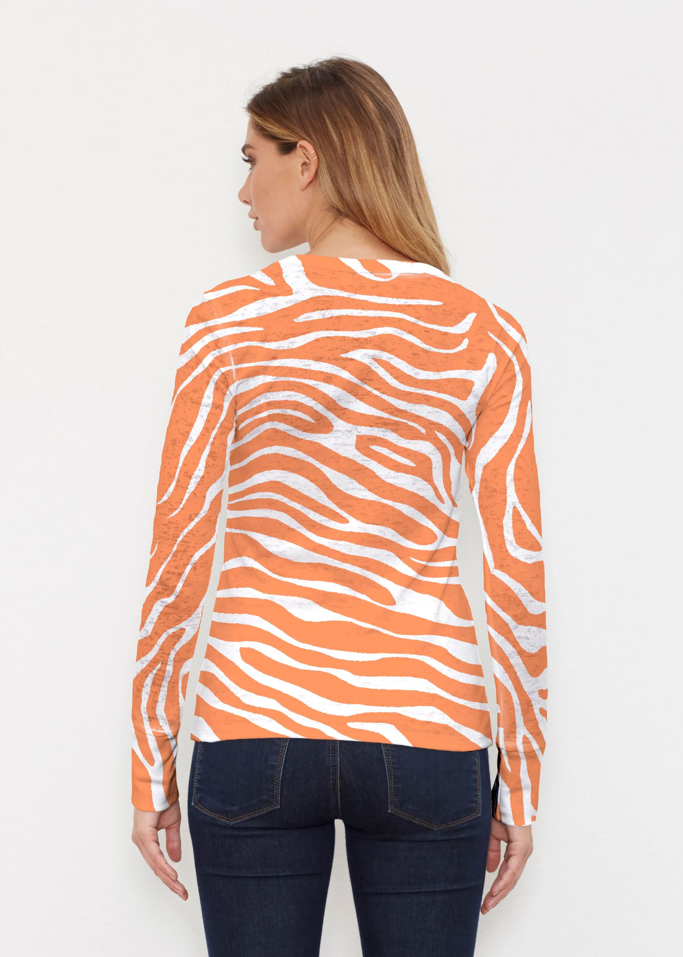 Zebra Orange (7042) ~ Thermal Long Sleeve Crew Shirt